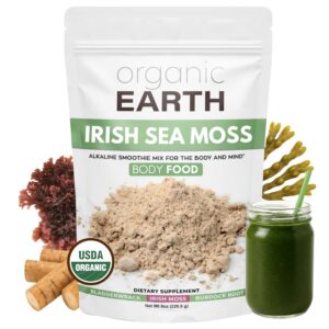 Polvo de Irish Sea Moss orgánico 8oz - etiqueta frontal