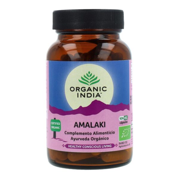 Organic India Amla 90 cápsulas vegetarianas vitamina C natural