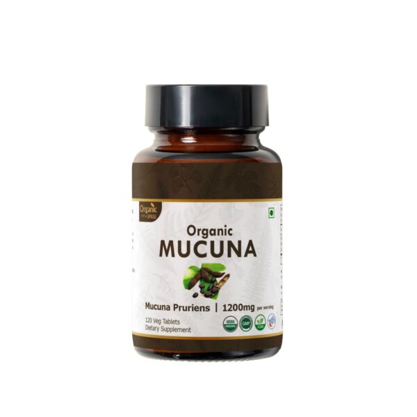 Organic Spree Mucuna Pruriens orgánico 120 tabletas paquete