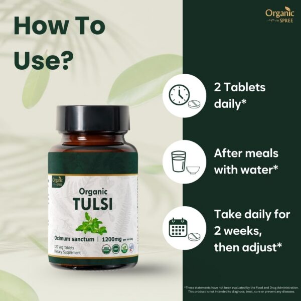 Version 1.0.0 Organic Spree Tulsi tabletas naturales para salud y bienestar