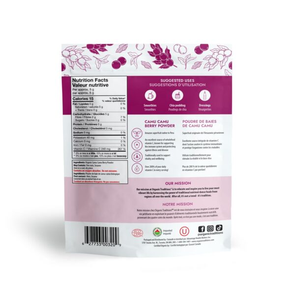 Version 1.0.0 Polvo de camu camu orgánico en bolsa