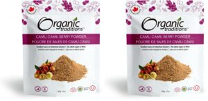 Frente del polvo de camu camu orgánico Organic Traditions