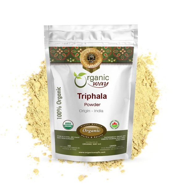 Polvo herbal Organic Way Triphala envase frontal