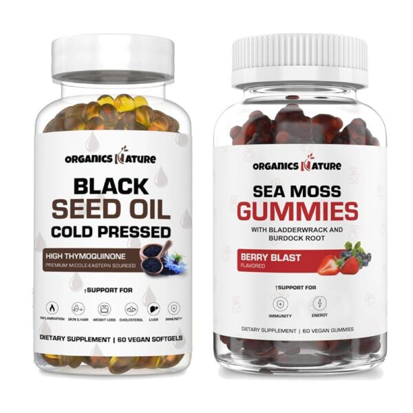 Organics Nature Black Seed Oil Capsules etiqueta frontal