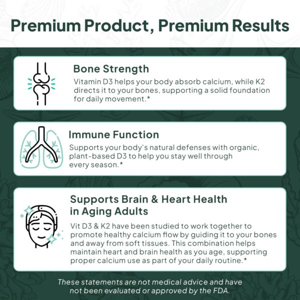 Organics Ocean Better D3+K2 etiqueta de información