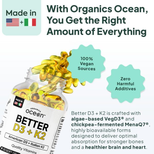 Organics Ocean Better D3+K2 gel suave dosis detalle
