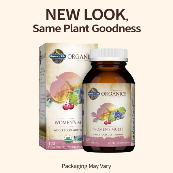 Version 1.0.0 Etiqueta Organics Women's Multivitamin con fuentes orgánicas
