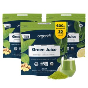 Version 1.0.0 Organifi Green Juice polvo orgánico de superalimentos en botella