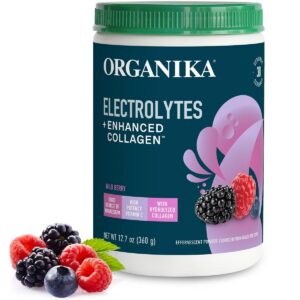 Organika electrolitos con colágeno etiqueta frontal