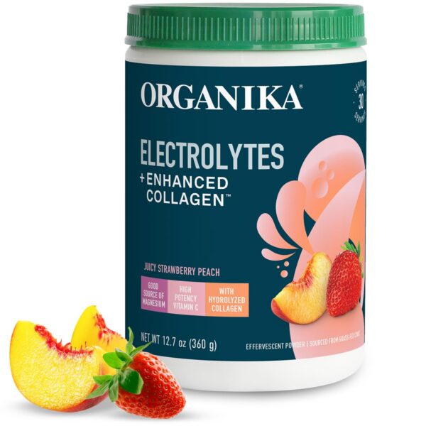 Organika Electrolytes con Colágeno polvo etiqueta frontal