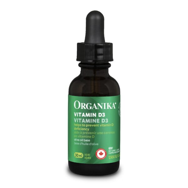 Frasco Organika vitamina D3 líquida con gotero