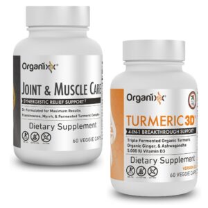 Version 1.0.0 botellas de cápsulas de cúrcuma Organixx cuidado articular y muscular