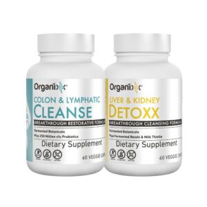 Version 1.0.0 Etiqueta frontal Organixx limpieza linfática y colon