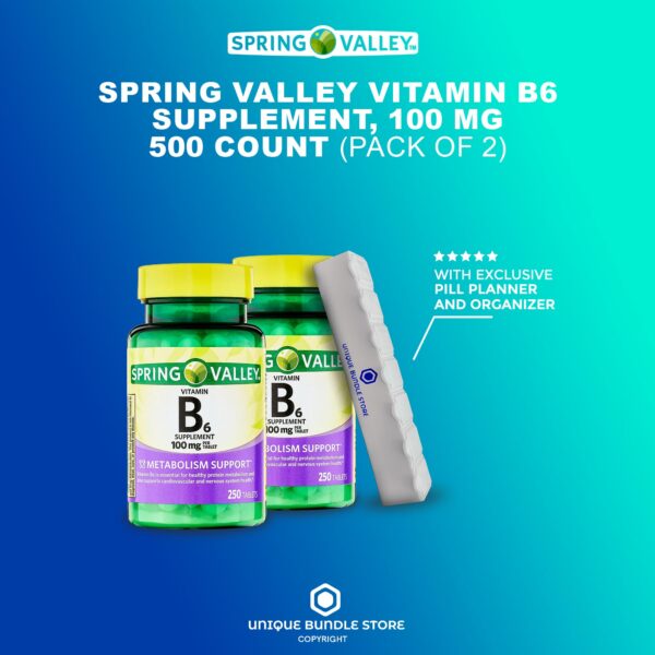 Organizador semanal para vitamina b6 Spring Valley 250 tabletas