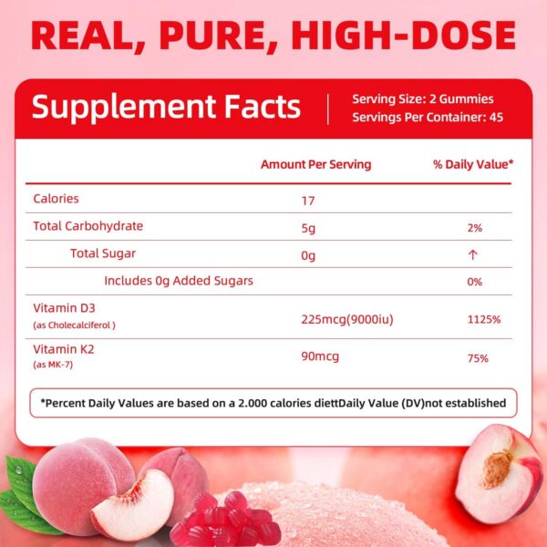 Etiqueta de ingredientes ORGMO D3 K2 frasco