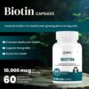 Etiqueta del producto ORIBITE Biotin con zinc y vitamina C