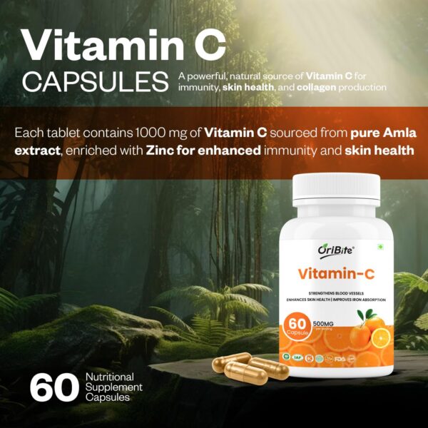 Etiqueta frontal ORIBITE Vitamina C 500 mg