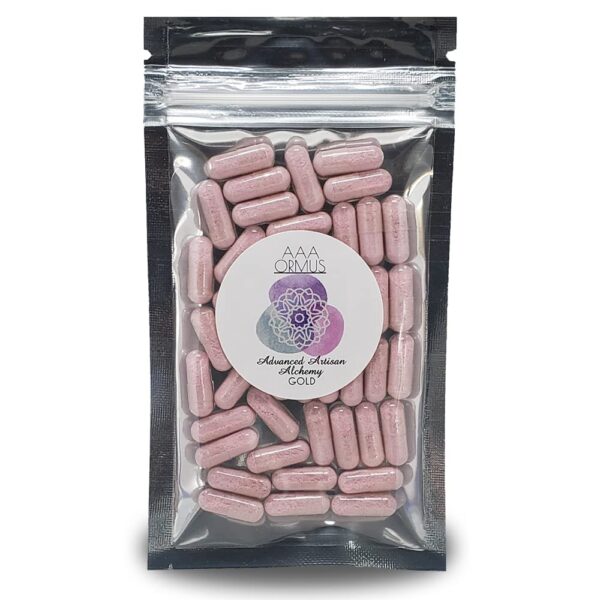 Version 1.0.0 Frente de ORMUS Gold cápsulas de oro coloidal