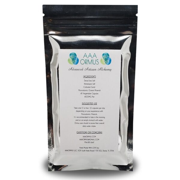 Version 1.0.0 Etiqueta frontal de ORMUS Gold