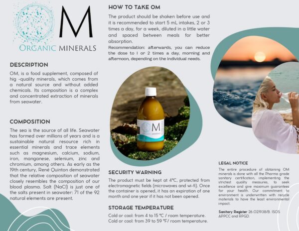 Etiqueta frontal de Ormus Organic Minerals