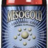 Version 1.0.0 Frente del frasco de oro coloidal MesoGold 250 mL