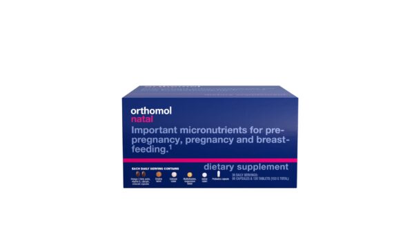 Orthomol Natal suplemento prenatal 30 cápsulas pack