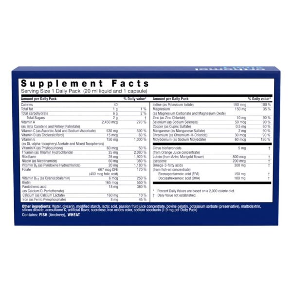 Version 1.0.0 Orthomol Vital F paquete multivitaminico femenino omega-3