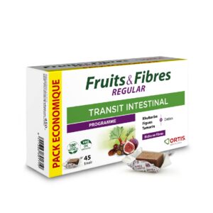 Ortis Frutas y Fibras Regular 45 piezas masticables para tránsito intestinal