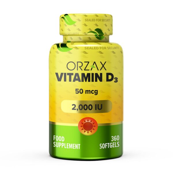 ORZAX Vitamina D3 2000 UI presentación 360 gelblandas