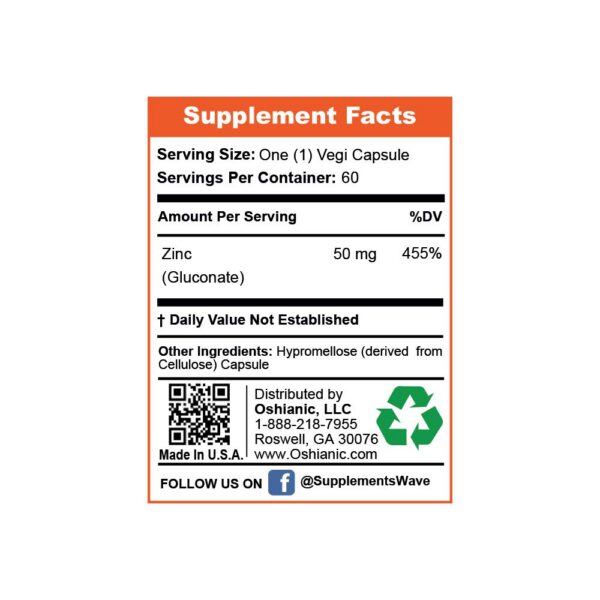 Frasco de Zinc 60ct detalle lateral