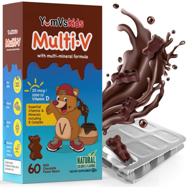 Paquete de ositos multivitamínicos de chocolate YUM-V para niños