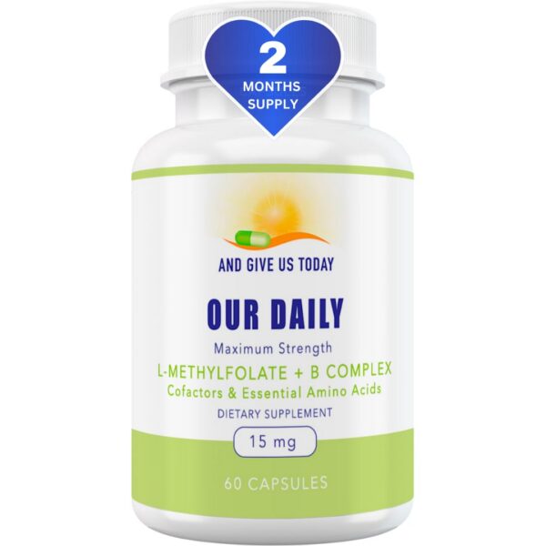 Our Daily Vites L-Metilfolato complejo b envase frontal 60 cápsulas