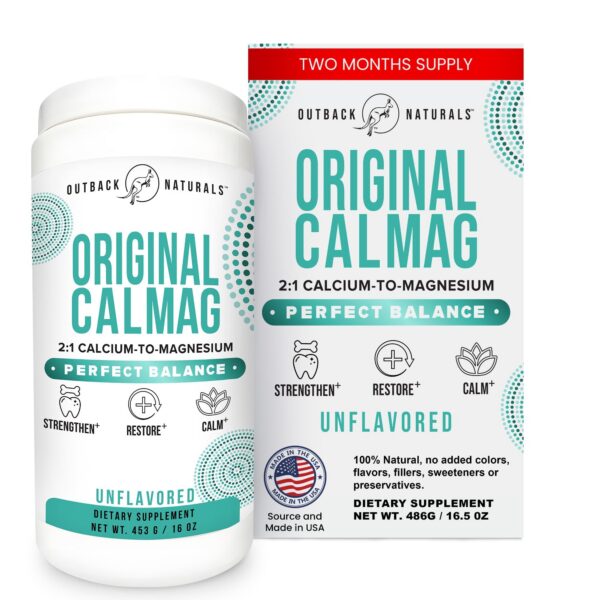 Polvo calcio magnesio en frasco