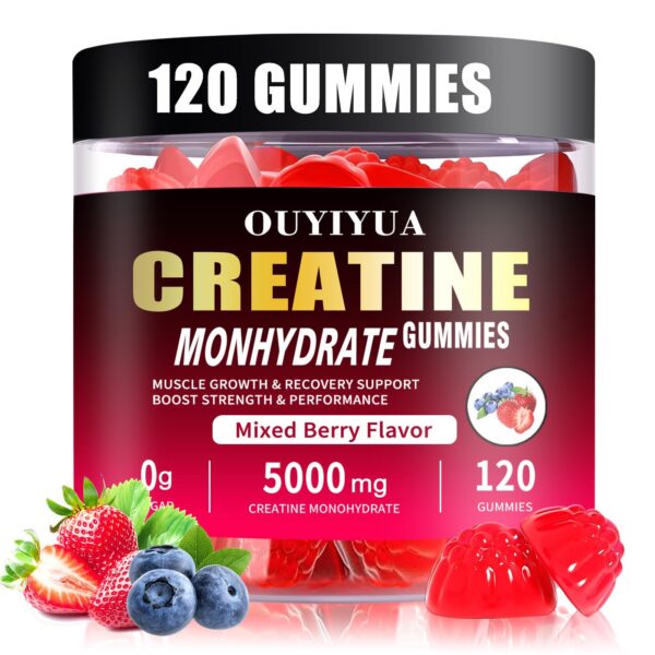 Frasco OUYIYUA Gomitas Creatina 5000 mg sabor frutos rojos