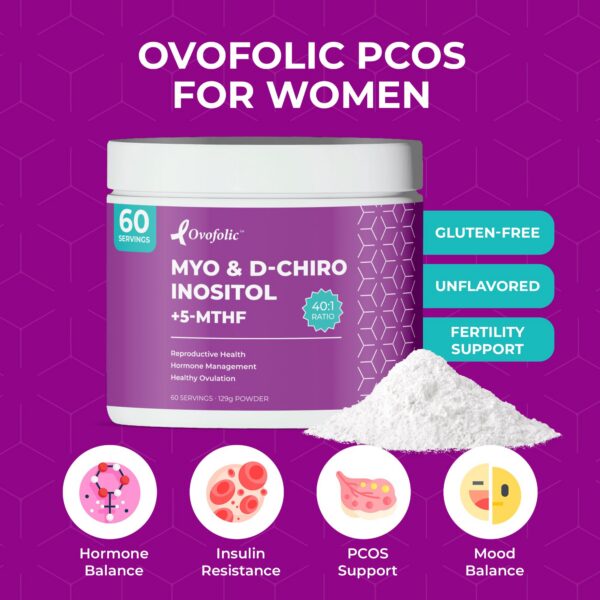 Ovofolic frasco de suplemento para fertilidad femenina