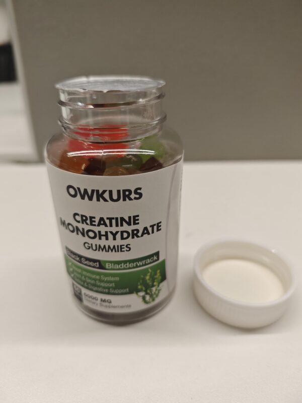 Porción de dos gomitas de creatina monohidrato