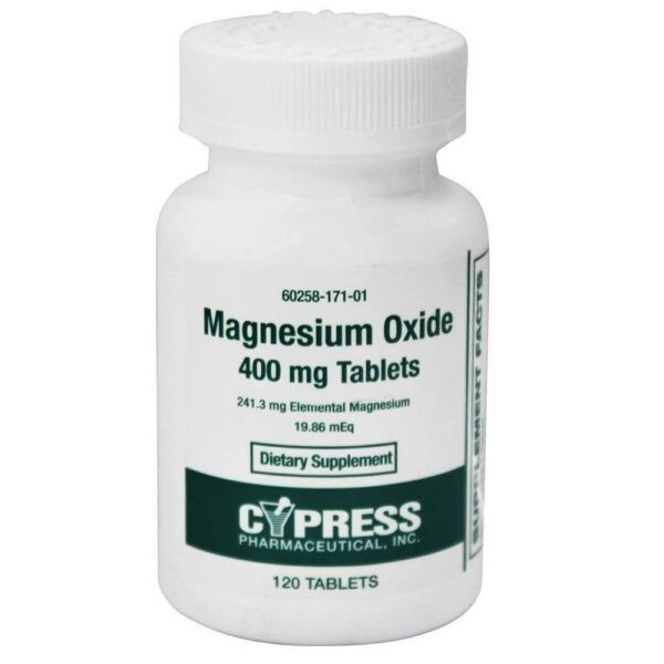 Frente del envase de óxido de magnesio 400 mg