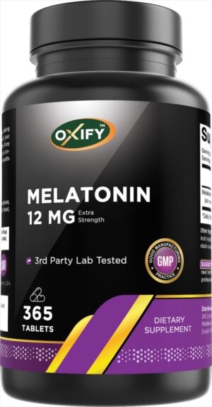Version 1.0.0 Frente del envase Oxify Melatonin 12 mg