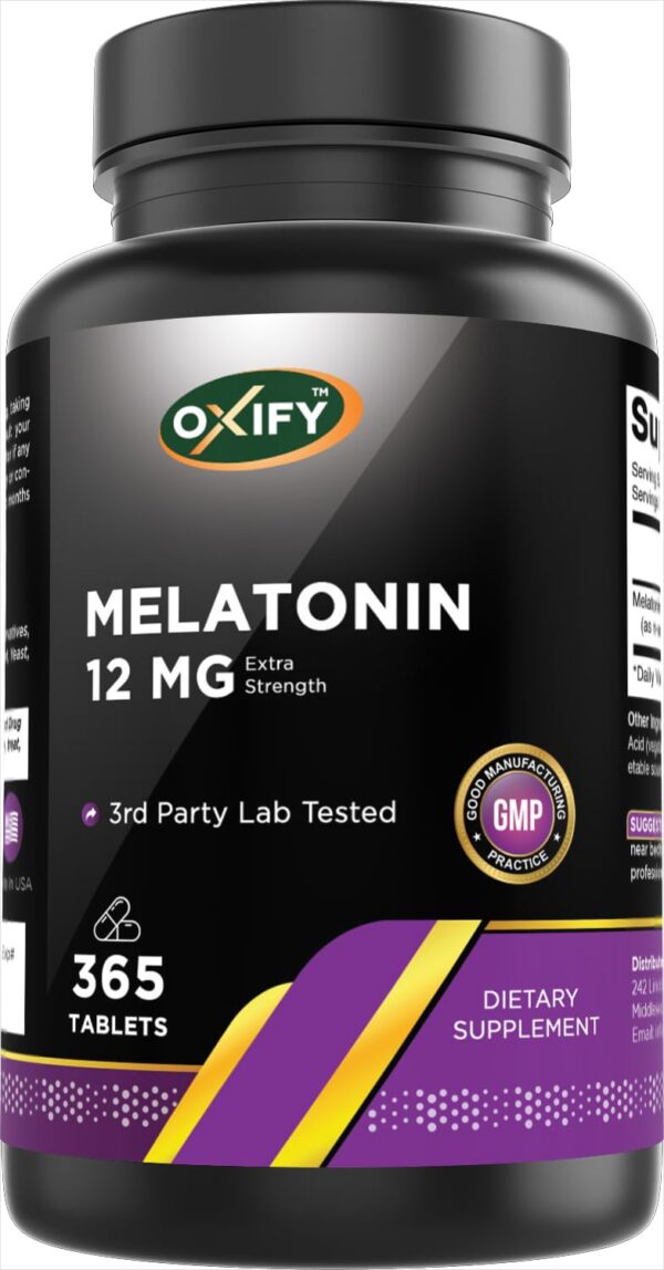 Frente del envase Oxify Melatonin 12 mg