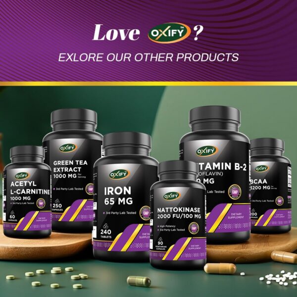 Frasco y etiqueta de Oxify acido folico