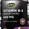 Frontal de la botella Oxify Vitamina B-2 400 mg