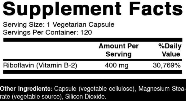 Etiqueta frontal Oxify Vitamina B-2 400 mg