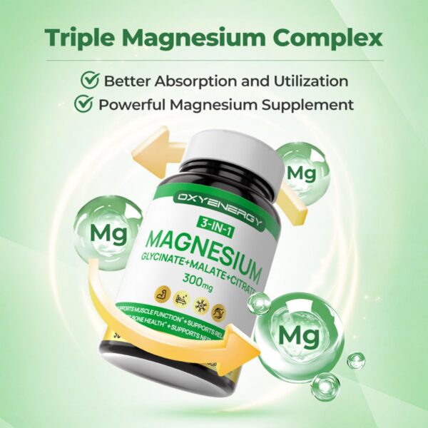 Etiqueta del producto OXYENERGY magnesio triple complejo