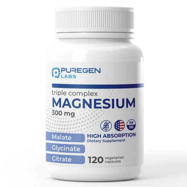 Frasco Puregen Labs Triple Magnesium 300 mg
