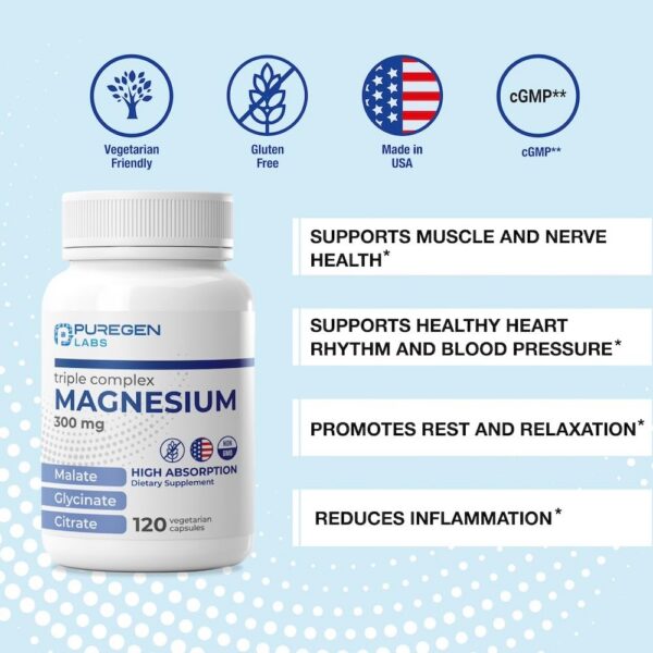 Cápsulas Puregen Labs Triple Magnesium
