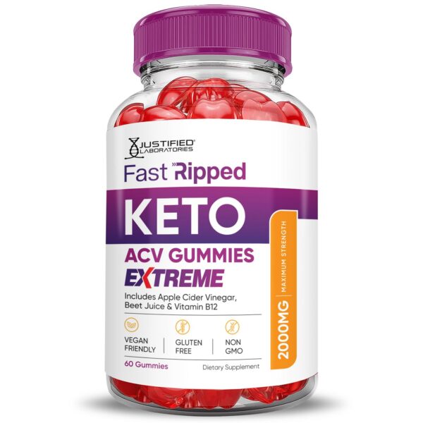 Version 1.0.0 Pack 2 Fast Ripped Keto ACV Gummies 120 gomitas sabor delicioso