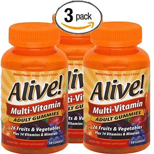 Pack de 3 gomitas multivitamínicas Natures Way Alive adultos 50 unidades