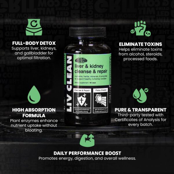 Version 1.0.0 Pack de 60 cápsulas Liv Clean para detox y soporte renal