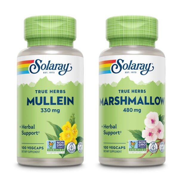 Pack bienestar SOLARAY con gordolobo y malvavisco en cápsulas