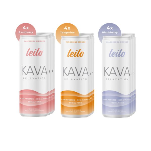 Pack clásico de 12 latas LEILO Kava variedad sabores